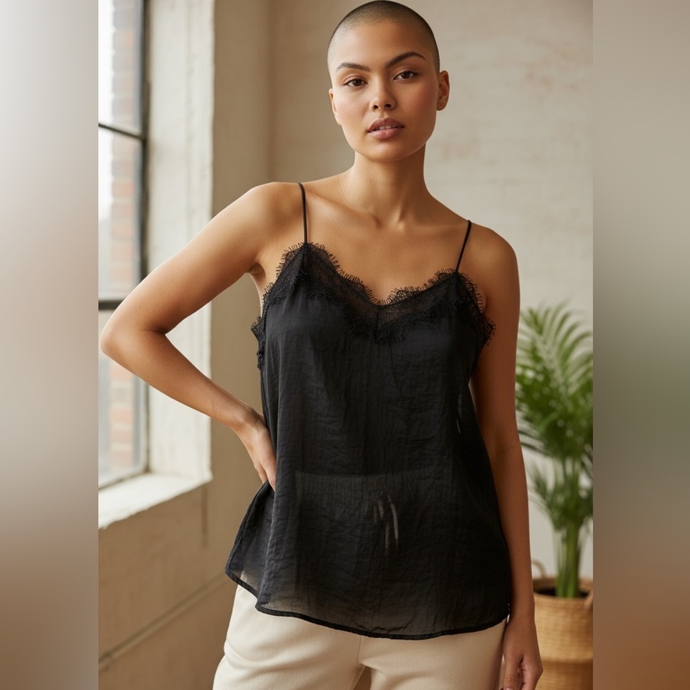 💰Black Lace Trim Camisole